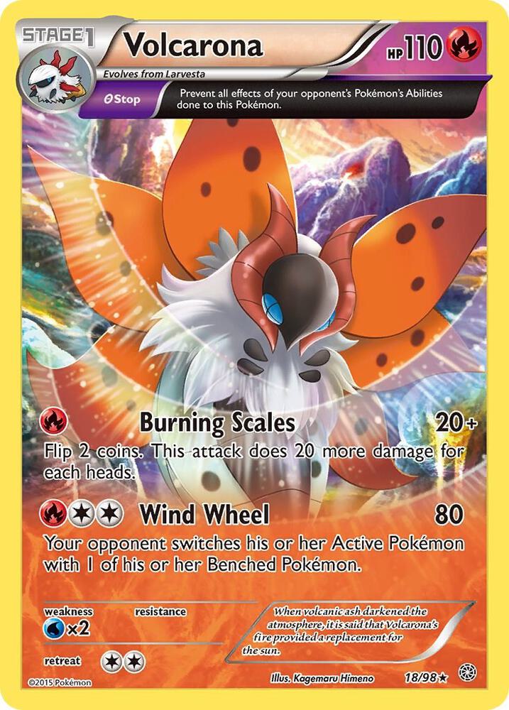 Buy Pokemon cards Australia - Volcarona 18/98 - Premium Raw Card from Monster Mart - Pokémon Card Emporium - Shop now at Monster Mart - Pokémon Cards Australia. Ancient Origins, NEW 16 Aug, XY