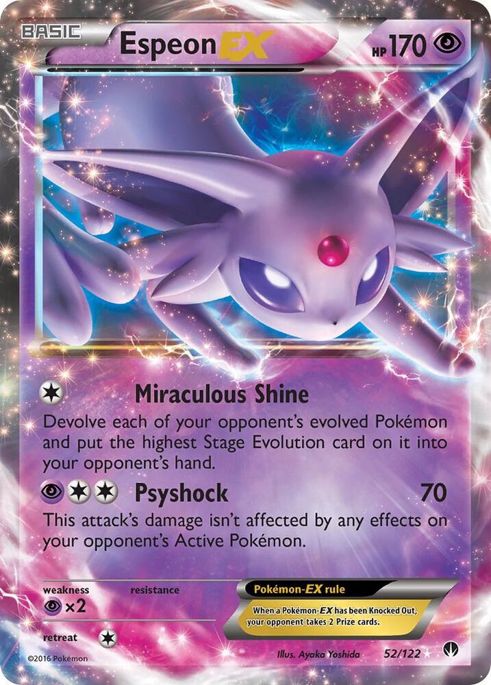 Buy Pokemon cards Australia - Espeon EX 52/122 - Premium Raw Card from Monster Mart - Pokémon Card Emporium - Shop now at Monster Mart - Pokémon Cards Australia. BREAKpoint, EX, NEW 10 Oct, XY