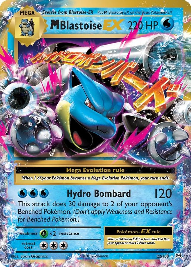 Buy Pokemon cards Australia - M Blastoise EX 22/108 - Premium Raw Card from Monster Mart - Pokémon Card Emporium - Shop now at Monster Mart - Pokémon Cards Australia. Evolutions, EX, Mega, NEW 8 May, XY