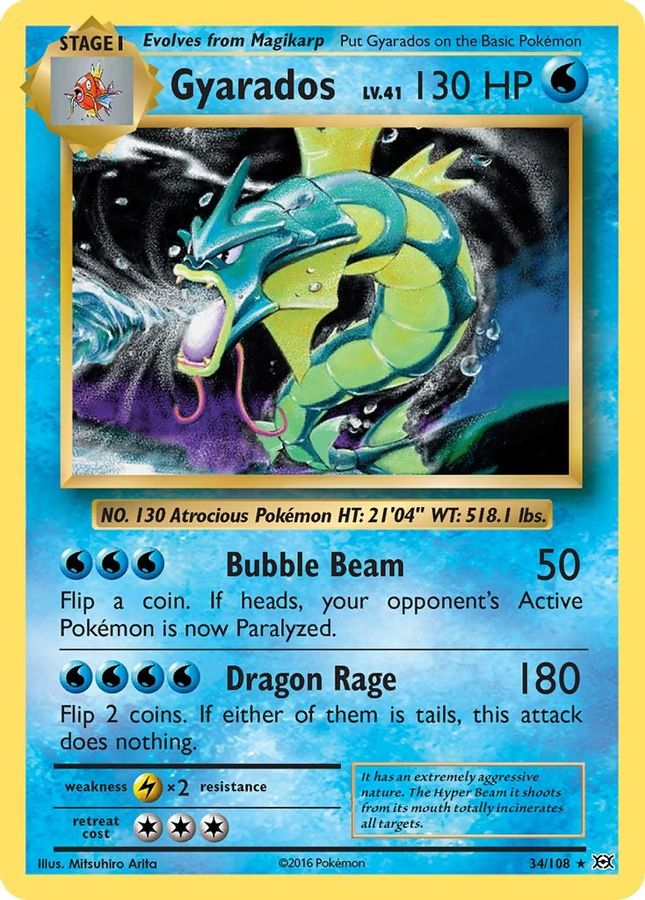 Buy Pokemon cards Australia - Gyarados Holo 34/108 - Premium Raw Card from Monster Mart - Pokémon Card Emporium - Shop now at Monster Mart - Pokémon Cards Australia. Evolutions, Holo, NEW 20 May, XY