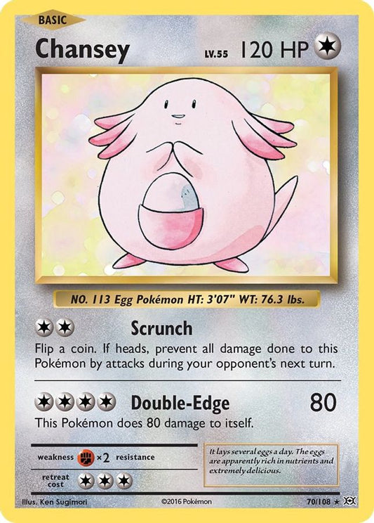 Buy Pokemon cards Australia - Chansey Holo 70/108 - Premium Raw Card from Monster Mart - Pokémon Card Emporium - Shop now at Monster Mart - Pokémon Cards Australia. Evolutions, Holo, NEW 20 May, XY