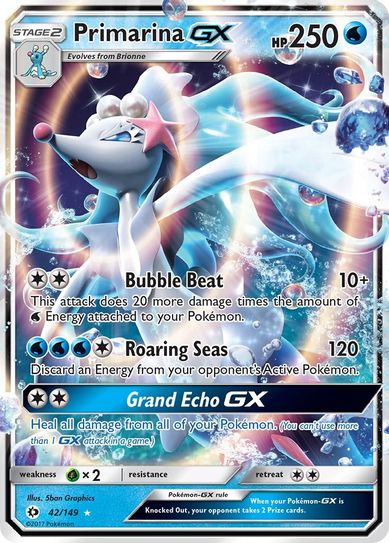 Buy Pokemon cards Australia - Primarina GX 42/149 - Premium Raw Card from Monster Mart - Pokémon Card Emporium - Shop now at Monster Mart - Pokémon Cards Australia. GX, SM