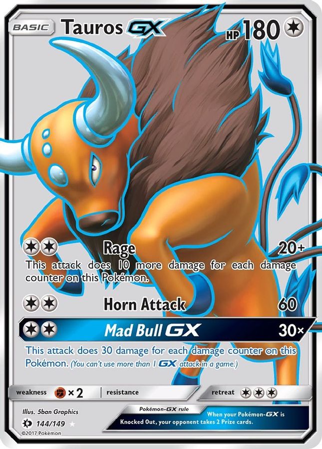 Buy Pokemon cards Australia - Tauros GX 144/149 - Premium Raw Card from Monster Mart - Pokémon Card Emporium - Shop now at Monster Mart - Pokémon Cards Australia. Full Art, GX, NEW 8 May, SM Base Set, Sun & Moon