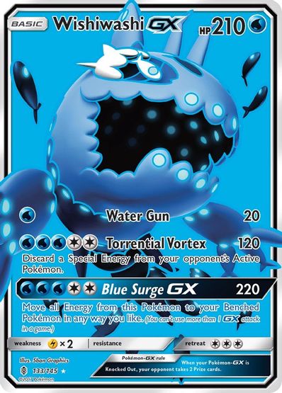 Buy Pokemon cards Australia - Wishiwashi GX 133/145 - Premium Raw Card from Monster Mart - Pokémon Card Emporium - Shop now at Monster Mart - Pokémon Cards Australia. Full Art, Guardians Rising, GX, New 21 Mar