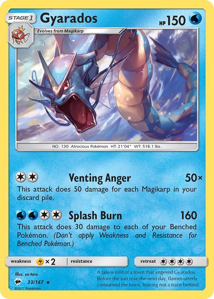 Buy Pokemon cards Australia - Gyarados Reverse Holo 33/147 - Premium Raw Card from Monster Mart - Pokémon Card Emporium - Shop now at Monster Mart - Pokémon Cards Australia. Burning Shadows, NEW 10 Oct, Reverse Holo, SM