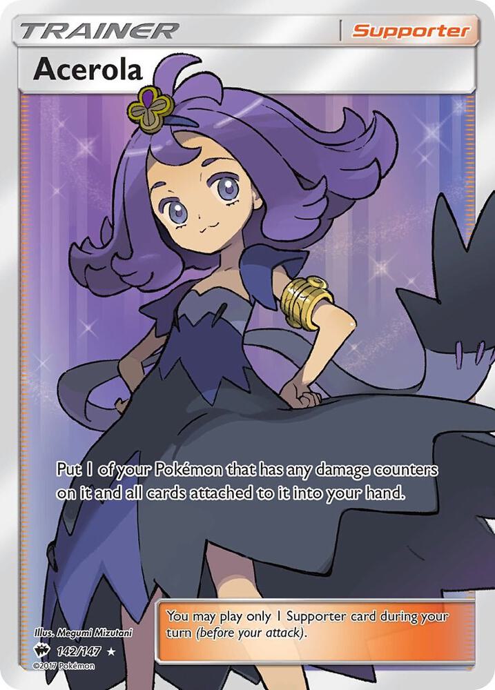 Buy Pokemon cards Australia - Acerola 142/147 - Premium Raw Card from Monster Mart - Pokémon Card Emporium - Shop now at Monster Mart - Pokémon Cards Australia. Burning Shadows, Full Art, NEW 15 Jul, SM, Trainer