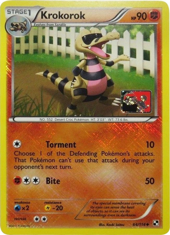 Buy Pokemon cards Australia - Krokorok 64/114 League Promo - Premium Raw Card from Monster Mart - Pokémon Card Emporium - Shop now at Monster Mart - Pokémon Cards Australia. Championship Card, League Promo, NEW 7 Jun, Promo, Stamped