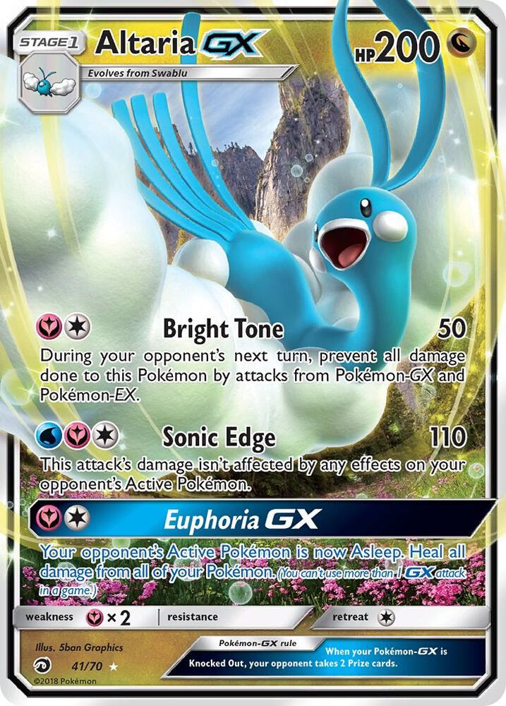 Buy Pokemon cards Australia - Altaria GX 41/70 - Premium Raw Card from Monster Mart - Pokémon Card Emporium - Shop now at Monster Mart - Pokémon Cards Australia. Dragon Majesty, GX, NEW 21 Nov, Ultra Rare