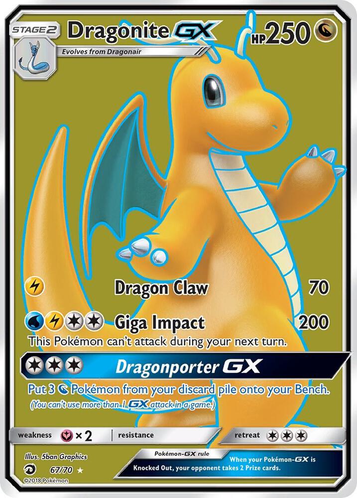 Buy Pokemon cards Australia - Dragonite GX 67/70 - Premium Raw Card from Monster Mart - Pokémon Card Emporium - Shop now at Monster Mart - Pokémon Cards Australia. Dragon Majesty, Full Art, GX, NEW 21 Nov