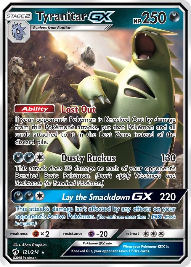 Buy Pokemon cards Australia - Tyranitar GX 121/214 - Premium Raw Card from Monster Mart - Pokémon Card Emporium - Shop now at Monster Mart - Pokémon Cards Australia. GX, Lost Thunder, NEW 8 May