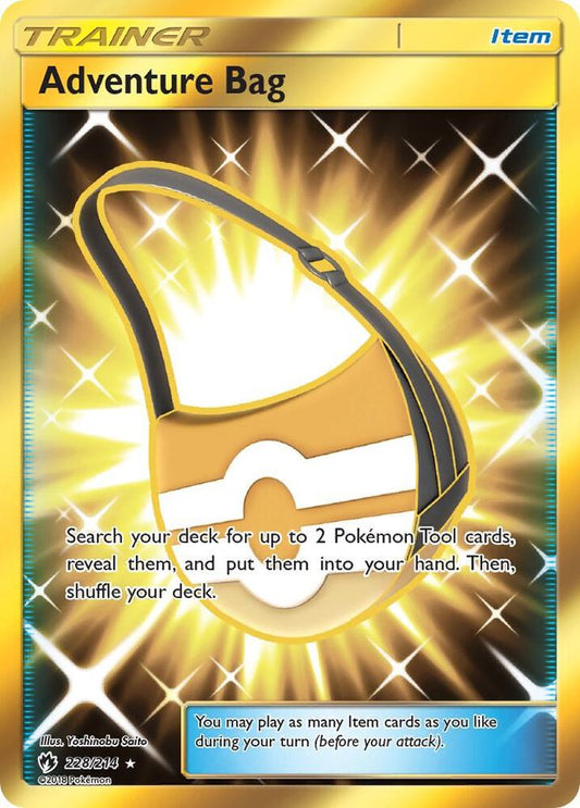 Buy Pokemon cards Australia - Adventure Bag 228/214 - Premium Raw Card from Monster Mart - Pokémon Card Emporium - Shop now at Monster Mart - Pokémon Cards Australia. Gold, Lost Thunder, NEW 21 Nov, Secret Rare, SM, Trainer