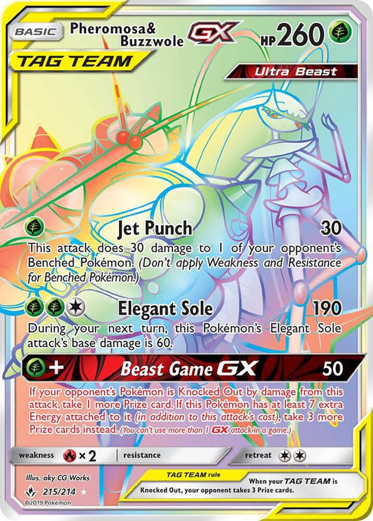 Buy Pokemon cards Australia - Pheromosa & Buzzwole GX 215/214 - Premium Raw Card from Monster Mart - Pokémon Card Emporium - Shop now at Monster Mart - Pokémon Cards Australia. GX, NEW 8 Aug, Rainbow, Secret Rare, SM, Unbroken Bonds