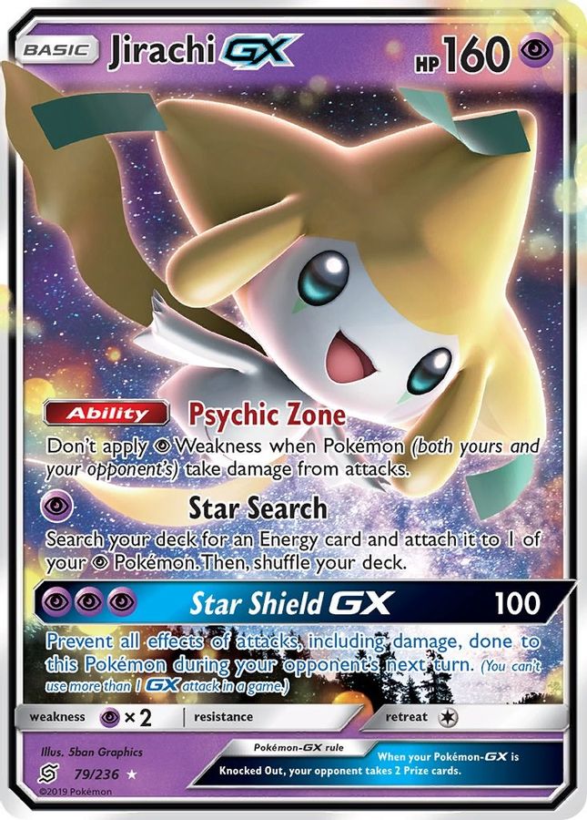 Buy Pokemon cards Australia - Jirachi GX 79/236 - Premium Raw Card from Monster Mart - Pokémon Card Emporium - Shop now at Monster Mart - Pokémon Cards Australia. GX, NEW 8 May, SM, Unified Minds