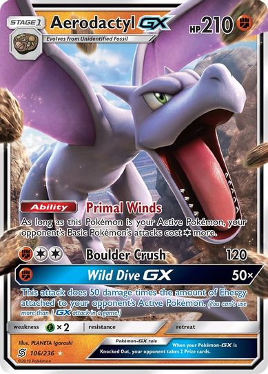 Buy Pokemon cards Australia - Aerodactyl GX 106/236 - Premium Raw Card from Monster Mart - Pokémon Card Emporium - Shop now at Monster Mart - Pokémon Cards Australia. GX, New 21 Mar, Unified Minds