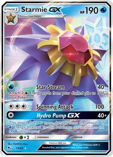 Buy Pokemon cards Australia - Starmie GX 14/68 - Premium Raw Card from Monster Mart - Pokémon Card Emporium - Shop now at Monster Mart - Pokémon Cards Australia. GX, Hidden Fates, New 21 Mar