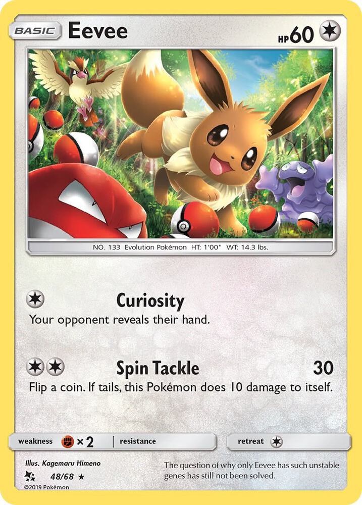 Buy Pokemon cards Australia - Eevee Holo 48/68 - Premium Raw Card from Monster Mart - Pokémon Card Emporium - Shop now at Monster Mart - Pokémon Cards Australia. Hidden Fates, Holo, NEW 28 Aug