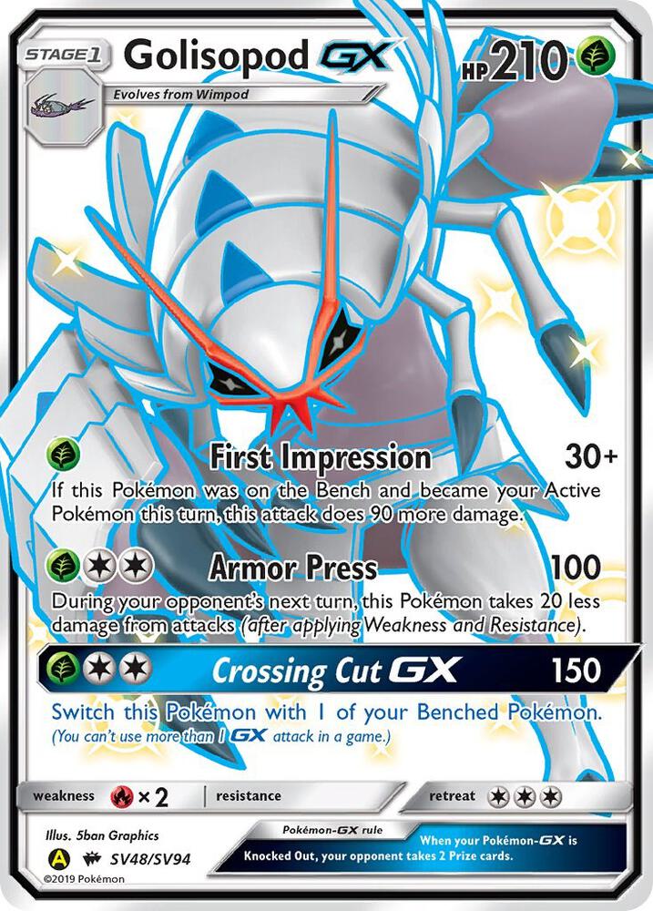 Buy Pokemon cards Australia - Golisopod GX SV48/SV94 - Premium Raw Card from Monster Mart - Pokémon Card Emporium - Shop now at Monster Mart - Pokémon Cards Australia. GX, Hidden Fates, NEW 15 Jul, Shiny Holo Rare, Shiny Vault