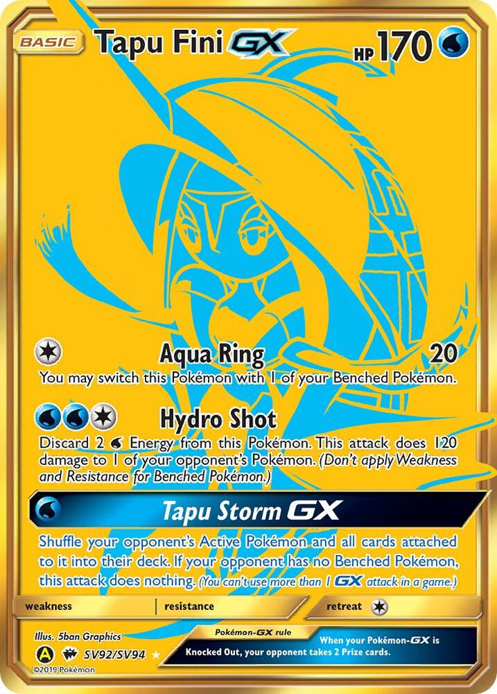 Buy Pokemon cards Australia - Tapu Fini GX SV92/SV94 - Premium Raw Card from Monster Mart - Pokémon Card Emporium - Shop now at Monster Mart - Pokémon Cards Australia. Gold, GX, Hidden Fates, NEW 16 Aug, Shiny Vault