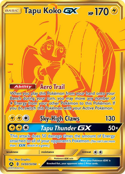 Buy Pokemon cards Australia - Tapu Koko GX SV93/SV94 - Premium Raw Card from Monster Mart - Pokémon Card Emporium - Shop now at Monster Mart - Pokémon Cards Australia. Gold, GX, Hidden Fates, NEW 16 Aug, Shiny Vault