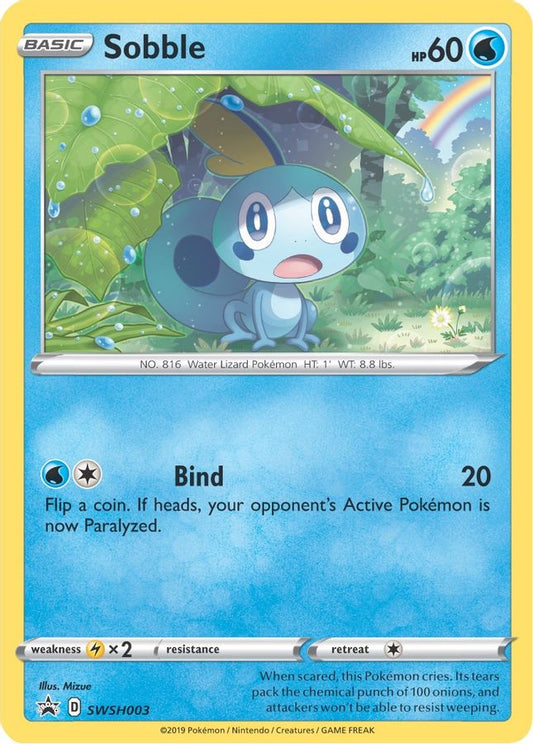 Buy Pokemon cards Australia - Sobble SWSH003 - Premium Raw Card from Monster Mart - Pokémon Card Emporium - Shop now at Monster Mart - Pokémon Cards Australia. New 8 Apr, Promo, Sword & Shield