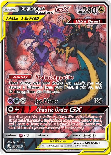 Buy Pokemon cards Australia - Naganadel & Guzzlord GX 224/236 - Premium Raw Card from Monster Mart - Pokémon Card Emporium - Shop now at Monster Mart - Pokémon Cards Australia. Alt Art, Alternate Art, Cosmic Eclipse, GX, New 21 Mar, Tag Team