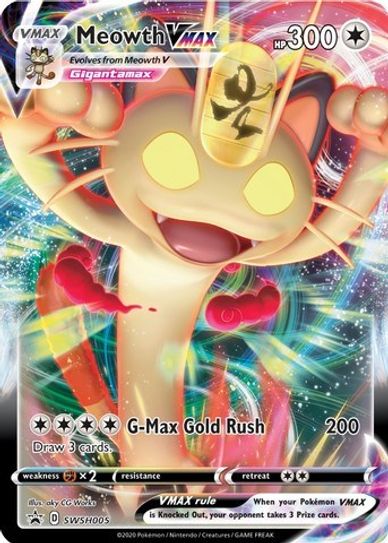 Buy Pokemon cards Australia - Meowth VMAX SWSH005 - Premium Raw Card from Monster Mart - Pokémon Card Emporium - Shop now at Monster Mart - Pokémon Cards Australia. New 21 Mar, Promo, Sword & Shield, VMAX