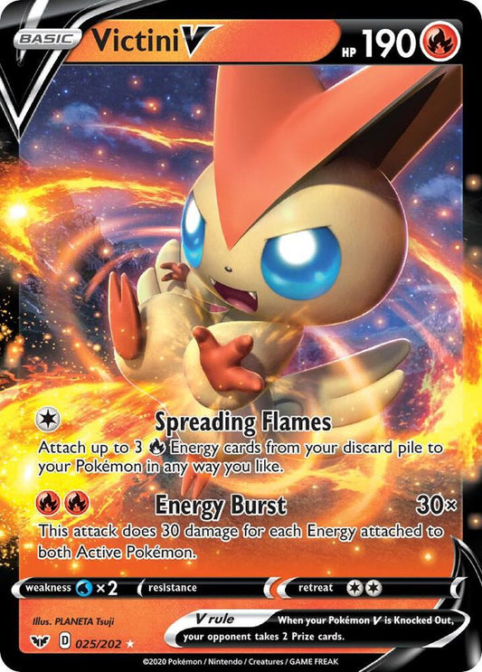 Buy Pokemon cards Australia - Victini V 025/202 - Premium Raw Card from Monster Mart - Pokémon Card Emporium - Shop now at Monster Mart - Pokémon Cards Australia. NEW 23 Aug, Sword & Shield Base Set