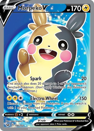 Buy Pokemon cards Australia - Morpeko V 190/202 - Premium Raw Card from Monster Mart - Pokémon Card Emporium - Shop now at Monster Mart - Pokémon Cards Australia. Full Art, New 21 Mar, Sword & Shield