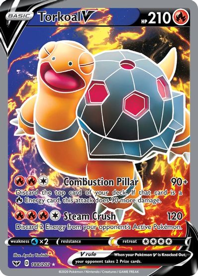 Buy Pokemon cards Australia - Torkoal V 188/202 - Premium Raw Card from Monster Mart - Pokémon Card Emporium - Shop now at Monster Mart - Pokémon Cards Australia. Full Art, New 21 Mar, Sword & Shield