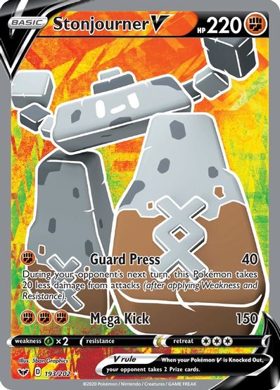 Buy Pokemon cards Australia - Stonjourner V 193/202 - Premium Raw Card from Monster Mart - Pokémon Card Emporium - Shop now at Monster Mart - Pokémon Cards Australia. Full Art, New 21 Mar, Sword & Shield