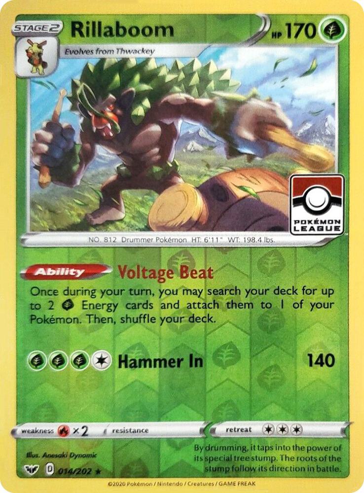 Buy Pokemon cards Australia - Rillaboom 014/202 Pokemon League - Premium Raw Card from Monster Mart - Pokémon Card Emporium - Shop now at Monster Mart - Pokémon Cards Australia. Championship Card, NEW 12 Sep, Pokemon League, Promo