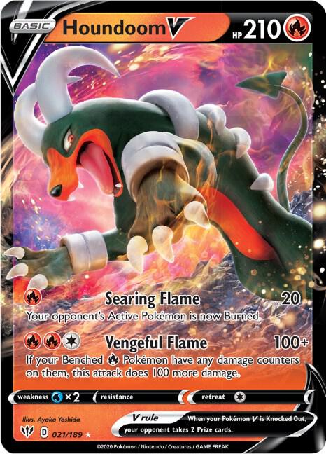 Buy Pokemon cards Australia - Houndoom V 021/189 - Premium Raw Card from Monster Mart - Pokémon Card Emporium - Shop now at Monster Mart - Pokémon Cards Australia. Darkness Ablaze, NEW 15 Jul