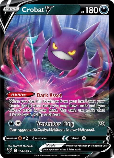 Buy Pokemon cards Australia - Crobat V 104/189 - Premium Raw Card from Monster Mart - Pokémon Card Emporium - Shop now at Monster Mart - Pokémon Cards Australia. Darkness Ablaze, NEW 8 Aug