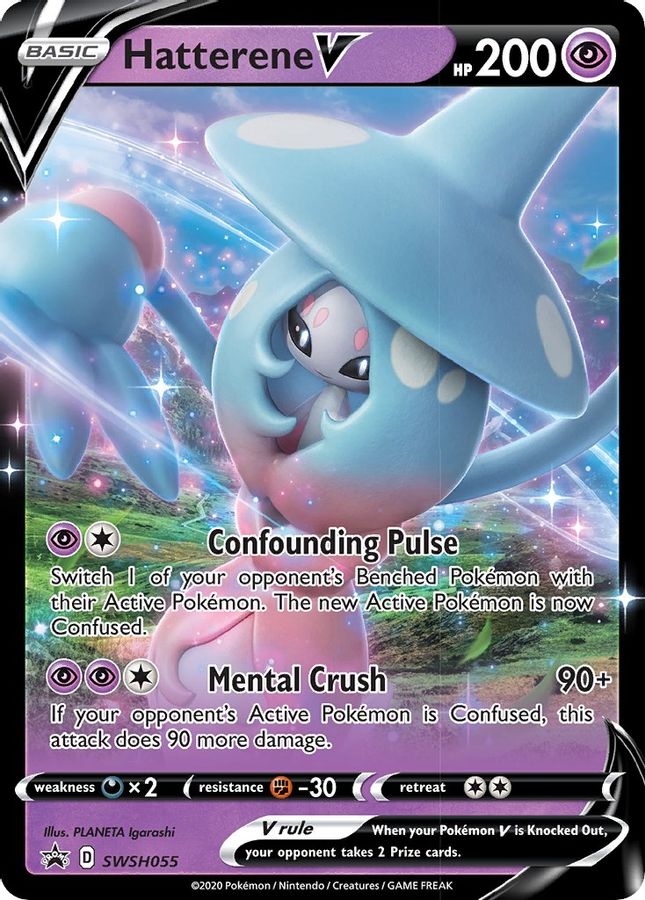 Buy Pokemon cards Australia - Hatterene V SWSH055 - Premium Raw Card from Monster Mart - Pokémon Card Emporium - Shop now at Monster Mart - Pokémon Cards Australia. New 8 Apr, Promo, Sword & Shield