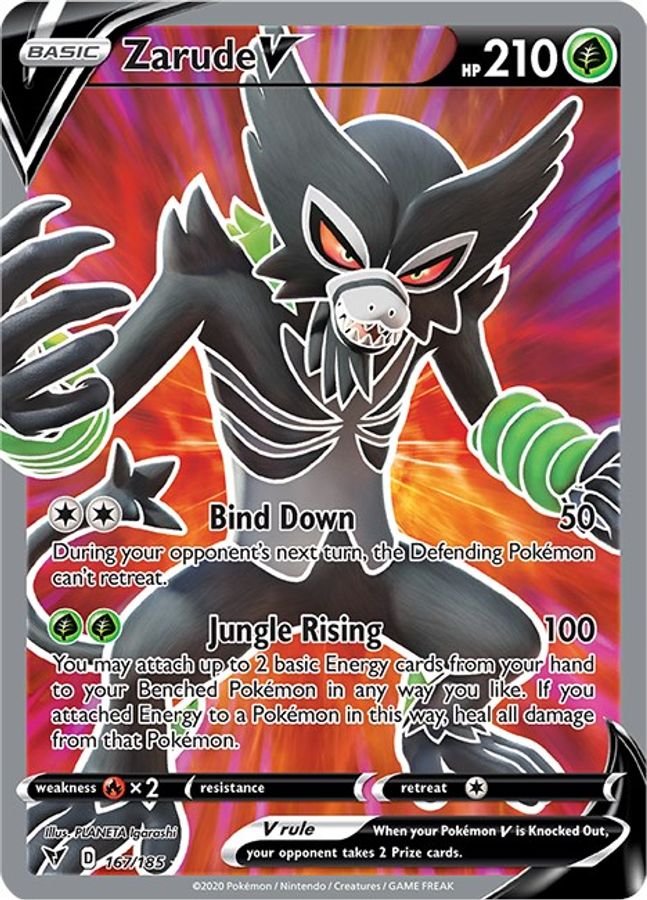 Buy Pokemon cards Australia - Zarude V 167/185 - Premium Raw Card from Monster Mart - Pokémon Card Emporium - Shop now at Monster Mart - Pokémon Cards Australia. Full Art, NEW 8 May, Vivid Voltage