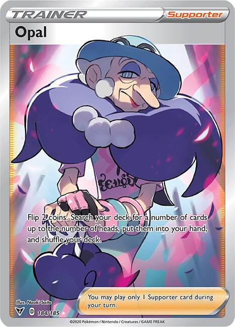 Buy Pokemon cards Australia - Opal 184/185 - Premium Raw Card from Monster Mart - Pokémon Card Emporium - Shop now at Monster Mart - Pokémon Cards Australia. Full Art, NEW 15 Jul, Trainer, Vivid Voltage