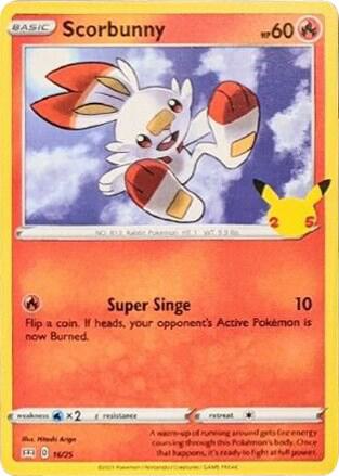 Buy Pokemon cards Australia - Scorbunny 16/25 - Premium Raw Card from Monster Mart - Pokémon Card Emporium - Shop now at Monster Mart - Pokémon Cards Australia. 25th Anniversary, McDonald's Promo, NEW 12 Sep, Promo