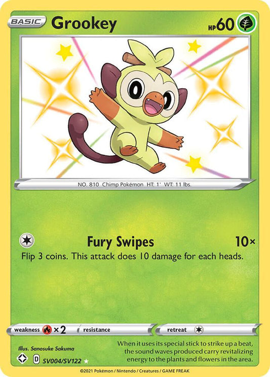 Buy Pokemon cards Australia - Grookey SV004/SV122 - Premium Raw Card from Monster Mart - Pokémon Card Emporium - Shop now at Monster Mart - Pokémon Cards Australia. Baby Shiny, NEW 23 Sep, Shining Fates, Shiny Holo Rare, Shiny Vault