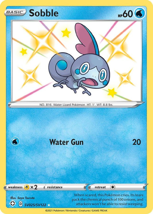 Buy Pokemon cards Australia - Sobble SV025/SV122 - Premium Raw Card from Monster Mart - Pokémon Card Emporium - Shop now at Monster Mart - Pokémon Cards Australia. Baby Shiny, NEW 8 May, Shining Fates, Shiny Holo Rare, Shiny. Vault