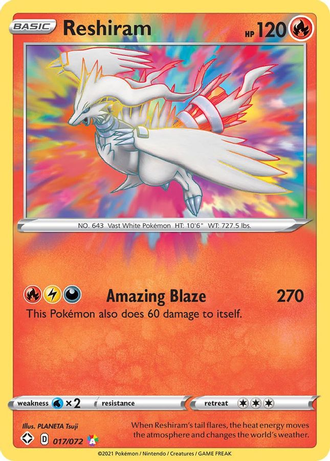 Buy Pokemon cards Australia - Reshiram 017/072 - Premium Raw Card from Monster Mart - Pokémon Card Emporium - Shop now at Monster Mart - Pokémon Cards Australia. Amazing Rare, New 17 Apr, Shining Fates