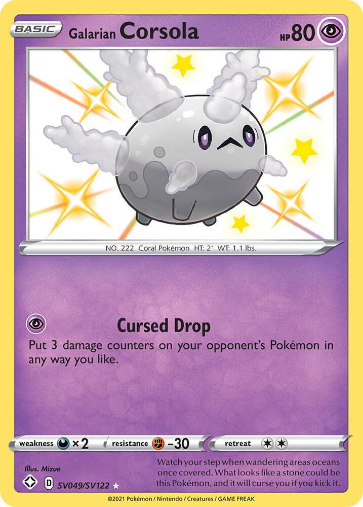 Buy Pokemon cards Australia - Corsola SV049/SV122 - Premium Raw Card from Monster Mart - Pokémon Card Emporium - Shop now at Monster Mart - Pokémon Cards Australia. Baby Shiny, NEW 23 Sep, Shining Fates, Shiny Holo Rare, Shiny Vault