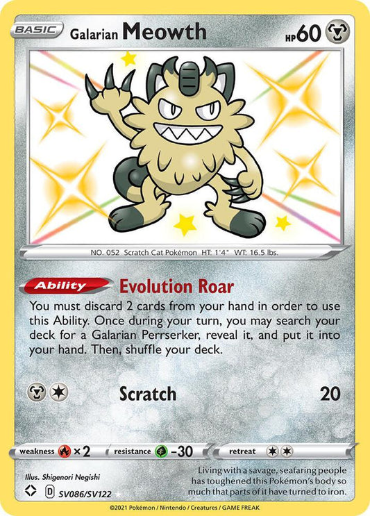 Buy Pokemon cards Australia - Meowth SV086/SV122 - Premium Raw Card from Monster Mart - Pokémon Card Emporium - Shop now at Monster Mart - Pokémon Cards Australia. Baby Shiny, NEW 23 Sep, Shining Fates, Shiny Holo Rare, Shiny Vault