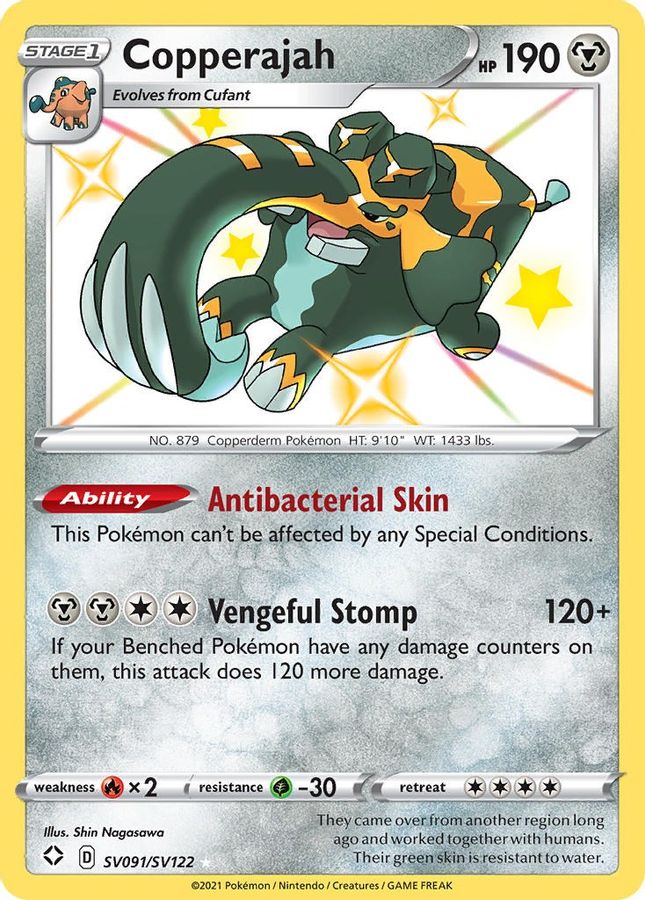 Buy Pokemon cards Australia - Copperajah SV091/SV122 - Premium Raw Card from Monster Mart - Pokémon Card Emporium - Shop now at Monster Mart - Pokémon Cards Australia. Baby Shiny, NEW 8 May, Shining Fates, Shiny Holo Rare, Shiny. Vault