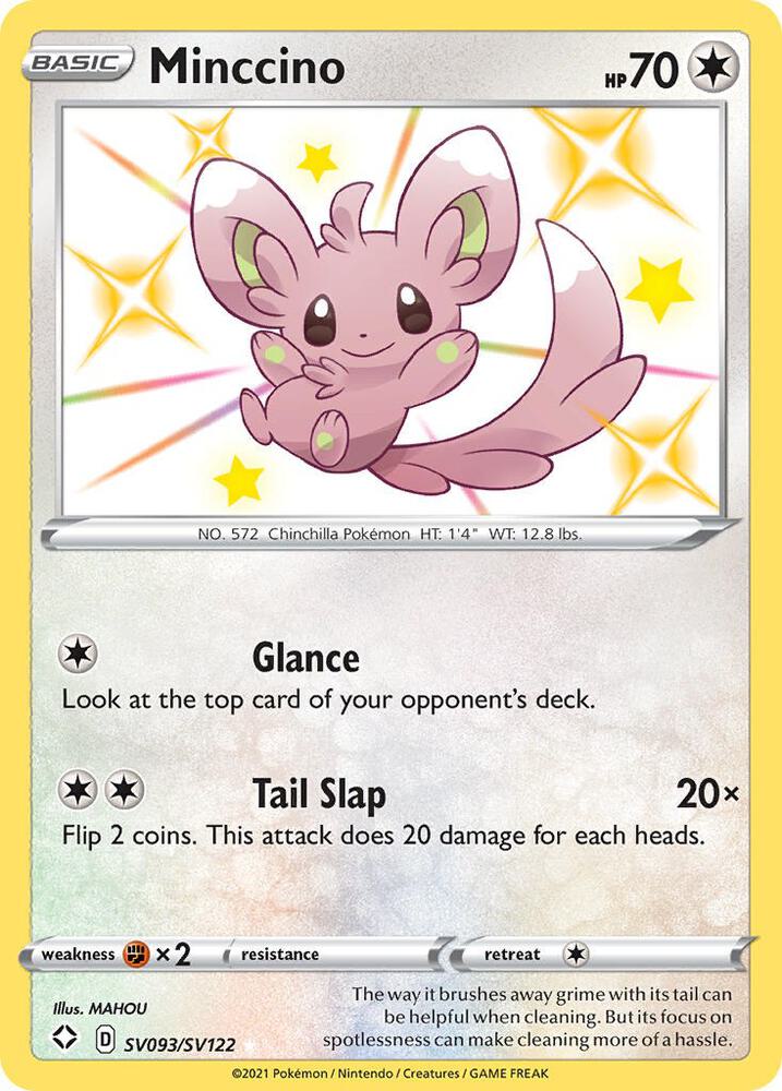 Buy Pokemon cards Australia - Minccino SV093/SV122 - Premium Raw Card from Monster Mart - Pokémon Card Emporium - Shop now at Monster Mart - Pokémon Cards Australia. Baby Shiny, NEW 15 Jul, Shining Fates, Shiny Holo Rare, Shiny Vault