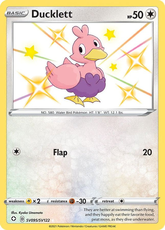 Buy Pokemon cards Australia - Ducklett SV095/SV122 - Premium Raw Card from Monster Mart - Pokémon Card Emporium - Shop now at Monster Mart - Pokémon Cards Australia. Baby Shiny, NEW 8 May, Shining Fates, Shiny Holo Rare, Shiny. Vault