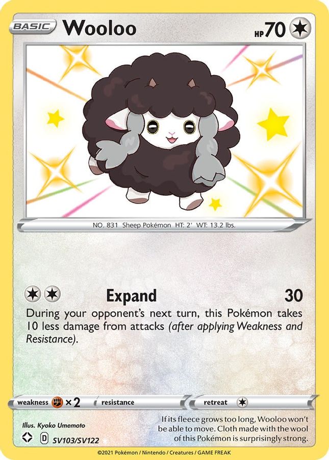 Buy Pokemon cards Australia - Wooloo SV103/SV122 - Premium Raw Card from Monster Mart - Pokémon Card Emporium - Shop now at Monster Mart - Pokémon Cards Australia. Baby Shiny, NEW 8 May, Shining Fates, Shiny Holo Rare, Shiny. Vault