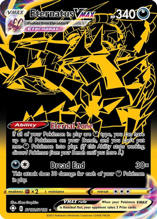 Buy Pokemon cards Australia - Eternatus VMAX SV122/SV122 - Premium Raw Card from Monster Mart - Pokémon Card Emporium - Shop now at Monster Mart - Pokémon Cards Australia. Full Art, Secret Rare, Shining Fates