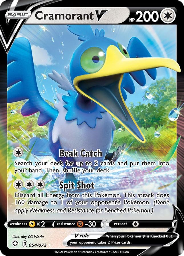 Buy Pokemon cards Australia - Cramorant V 054/072 - Premium Raw Card from Monster Mart - Pokémon Card Emporium - Shop now at Monster Mart - Pokémon Cards Australia. NEW 20 May, Shining Fates