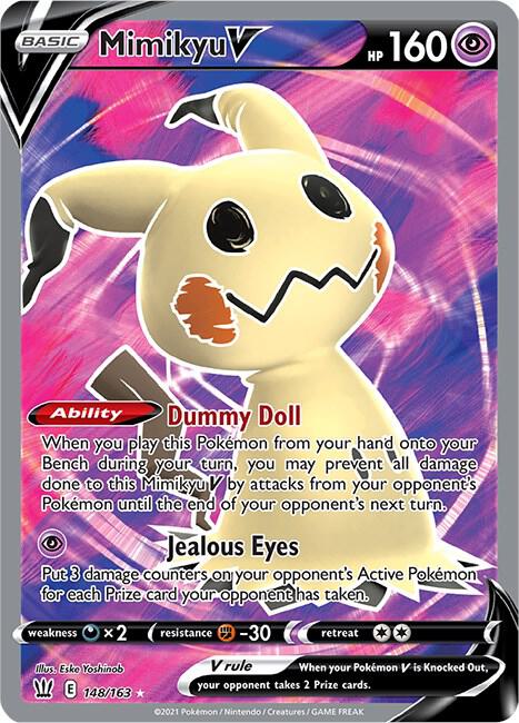 Buy Pokemon cards Australia - Mimikyu V 148/163 - Premium Raw Card from Monster Mart - Pokémon Card Emporium - Shop now at Monster Mart - Pokémon Cards Australia. Battle Styles, Full Art, NEW 23 Aug