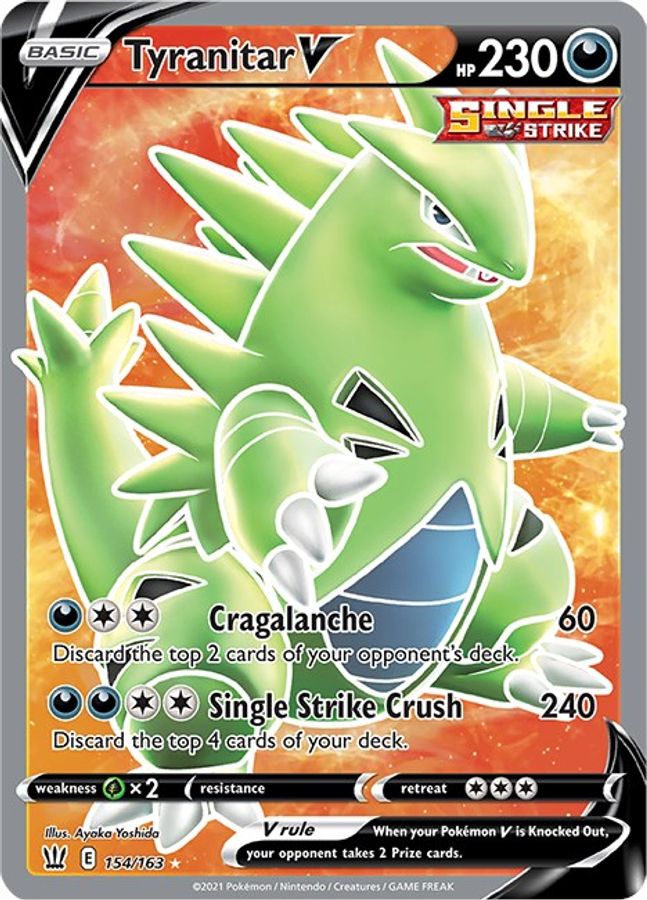 Buy Pokemon cards Australia - Tyranitar V 154/163 - Premium Raw Card from Monster Mart - Pokémon Card Emporium - Shop now at Monster Mart - Pokémon Cards Australia. Battle Styles, Full Art